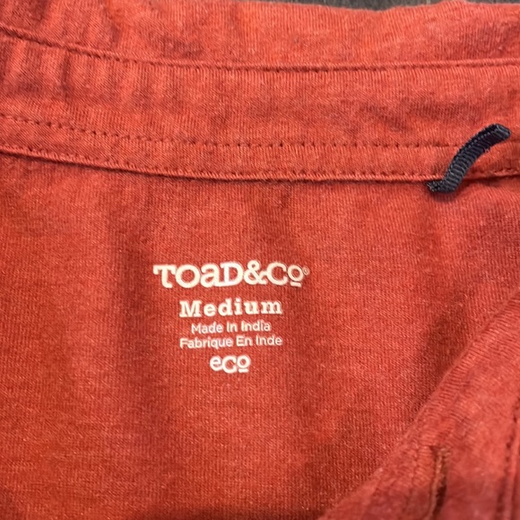 Toad & Co Men’s Rusty Red Organic Cotton Blend Short Sleeve-Size M - Picture 3 of 4